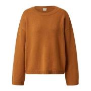 Luxe Cashmere Crewneck Sweater Massimo Alba , Orange , Dames