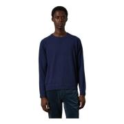 Luxe Cashmere Jacquard Crewneck Sweater Massimo Alba , Blue , Heren