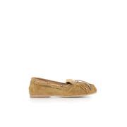 Beige Fringed Moccasin Sandalen Sartore , Beige , Dames