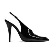 Zwarte Slingback Pumps van Lakleer Saint Laurent , Black , Dames