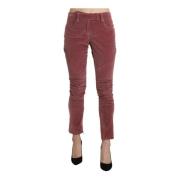 Red Mid Waist Skinny Cotton Pants Ermanno Scervino , Red , Dames