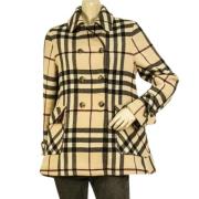 Pre-owned Wool outerwear Burberry Vintage , Beige , Dames