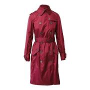 Pre-owned Polyester outerwear Burberry Vintage , Red , Dames