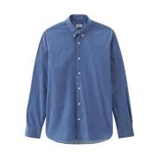 Denim Chambray Overhemd voor Heren Woolrich , Blue , Heren