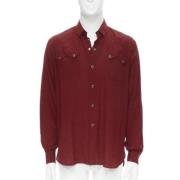 Pre-owned Silk tops Saint Laurent Vintage , Red , Dames