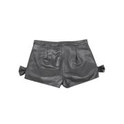 Pre-owned Leather Shorts Valentino Vintage , Black , Dames