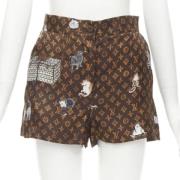 Pre-owned Silk bottoms Louis Vuitton Vintage , Brown , Dames