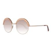 Roze Gouden Ronde Zonnebril voor Vrouwen WEB Eyewear , Pink , Dames