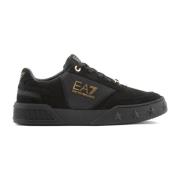 Zwarte Gouden Casual Sneakers Emporio Armani EA7 , Black , Heren