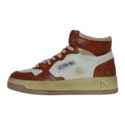 Vintage Leren Sneakers Autry , Brown , Dames