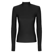 Stretch Lycra T-Shirt met Geborduurd Logo MVP wardrobe , Black , Dames