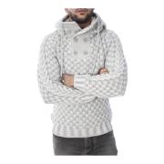 Damier Pattern Sweater met kap 2307 Goldenim paris , White , Heren