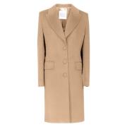 Wol Kasjmier Knielange Jas MVP wardrobe , Beige , Dames