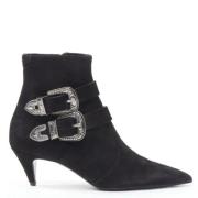 Pre-owned Suede boots Saint Laurent Vintage , Black , Dames