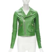 Pre-owned Leather outerwear Loewe Pre-owned , Green , Dames