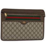 Pre-owned Canvas clutches Gucci Vintage , Gray , Dames