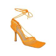 Pre-owned Leather heels Bottega Veneta Vintage , Orange , Dames