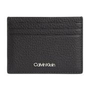 Zwarte Minimalistische Kaarthouder Calvin Klein , Black , Heren