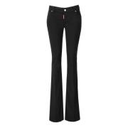 Zwarte Flare Jeans met Medium Taille Dsquared2 , Black , Dames