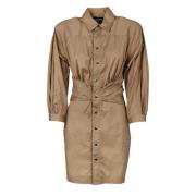 Katoenen jurk met elastan Dsquared2 , Brown , Dames