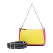 Dubbele Mini Tas in Fuchsia en Lime Groen Hertenprint met Verstelbare ...