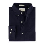 Donkerblauw Button-Down Overhemd met Borstzak Gant , Blue , Heren