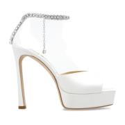 ‘Saeda’ platform sandalen van satijn Jimmy Choo , White , Dames