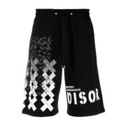 Bedrukte Bermuda Shorts John Richmond , Black , Heren