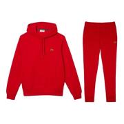 Rode Heren Hooded Trainingspak Lacoste , Red , Heren