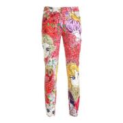 Marie Antoinette Print Skinny Broek Moschino , Multicolor , Dames