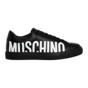 Gestreepte Serena Sneakers met Veters Moschino , Black , Heren