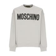 Grijze Katoenen Sweatshirt met Contrasterende Print Moschino , Gray , ...