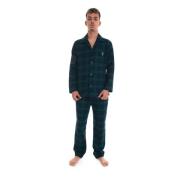 Glencheck Pyjama met Knopen voor Heren Polo Ralph Lauren , Green , Her...