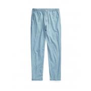 Elastische Taille Prepster Chambray Broek Polo Ralph Lauren , Blue , H...