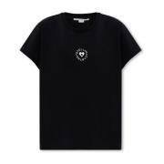 T-shirt met logo Stella McCartney , Black , Dames