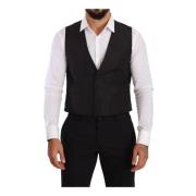 Grijze Zijden Formele Vest, Slim Fit, Gemaakt in Italië Dolce & Gabban...