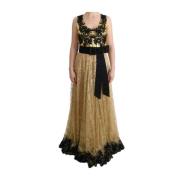 Bloemenkanten jurk voor speciale gelegenheden Dolce & Gabbana , Yellow...
