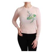 Luxe Floral Cashmere Pullover Dolce & Gabbana , Pink , Dames