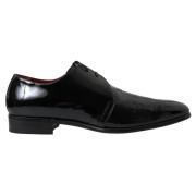 Zwarte Patentleren Formele Schoenen Dolce & Gabbana , Black , Heren