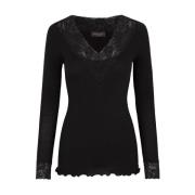 Lange Mouw Top Rosemunde , Black , Dames