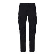 Stretch Sateen Lens Cargo Broek C.p. Company , Black , Heren