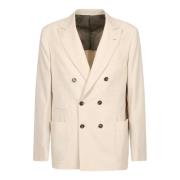 Dubbelbreasted jasje, beige, gemaakt in Italië Brunello Cucinelli , Be...