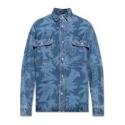 Oversized denim shirt Palm Angels , Blue , Heren