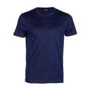 Regular Fit Katoenen T-Shirt met Voorlogo Dondup , Blue , Heren