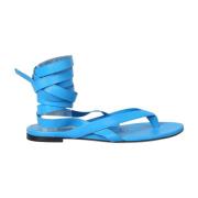 Blauwe Vetersandalen The Attico , Blue , Dames