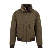 Militaire Stijl Siberische Ganzendons Jas Moorer , Green , Heren