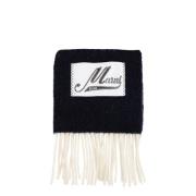 Sjaal met logo Marni , Black , Dames