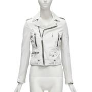 Pre-owned Leather outerwear Saint Laurent Vintage , White , Dames