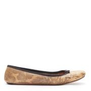 Pre-owned Leather flats Alaïa Pre-owned , Brown , Dames