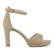 Beige Suede Pumps Stefano Lauran , Beige , Dames